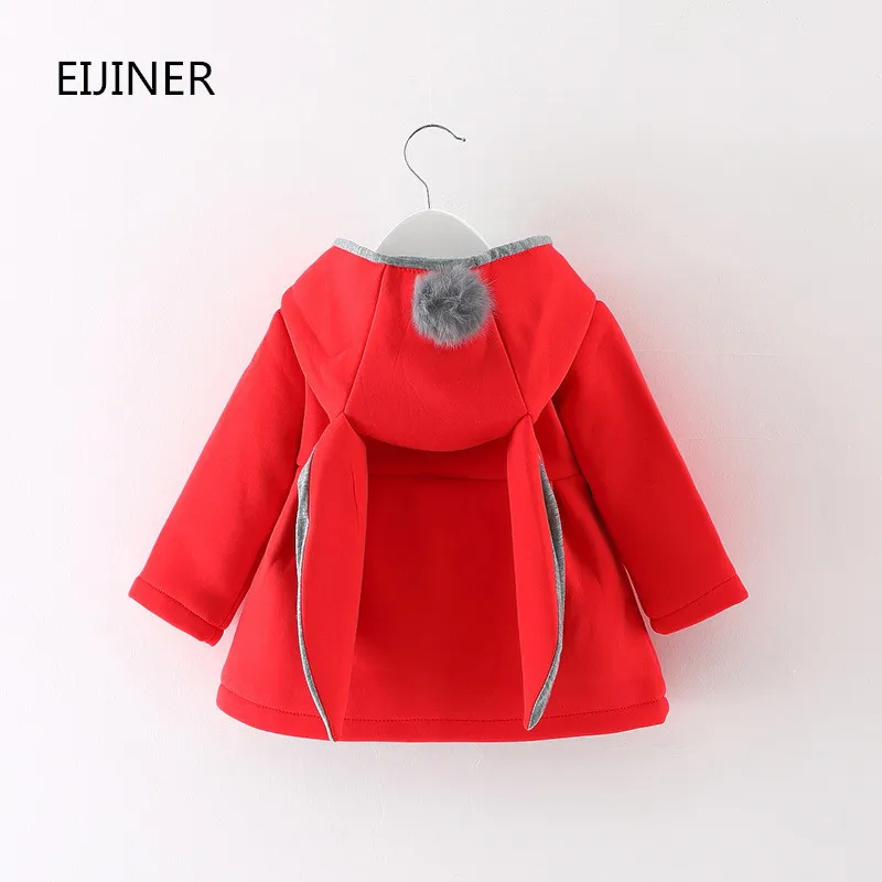 

Girls Coats Jackets Autumn Winter 2017 Hooded Children Coats for Girls Rabbit Ear Kids Clothes Toddler Outerwear Baby Girl Coats