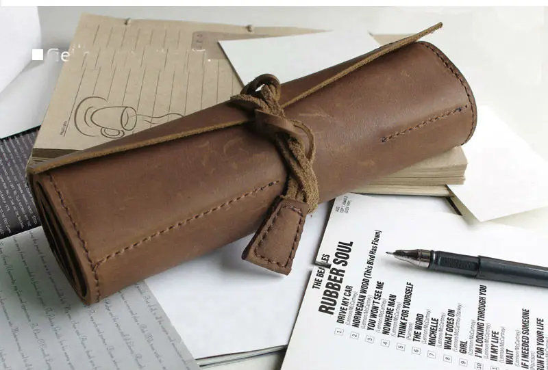 Новая специальная вместительная Складная Сумка карандаш из натуральной кожи для