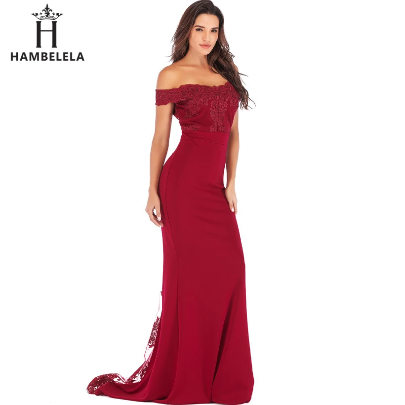 HAMBELELA Vestido De Festa Pink Black Red Mermaid Dress Lace Top Bodice Slim Long Formal Party Dress Charming Wedding Party Gown (5)