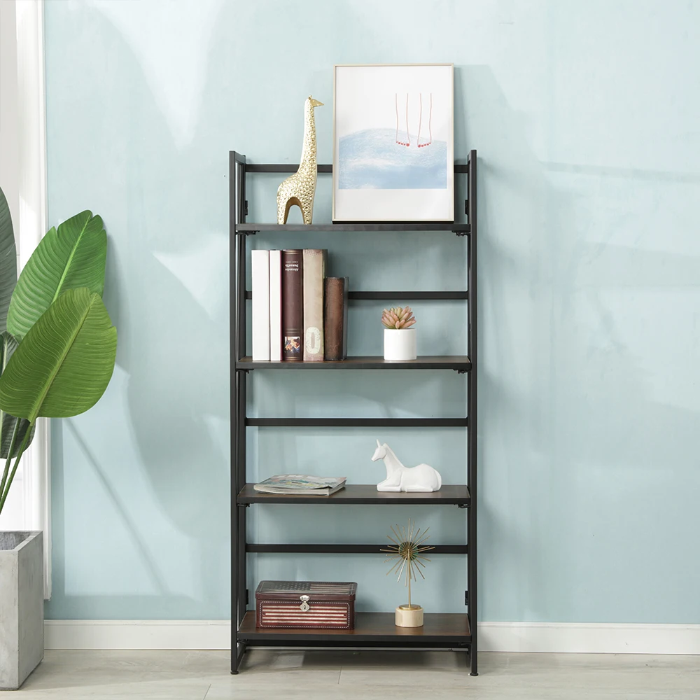 لا-الجمعية للطي-رف رفوف التخزين 4 تيير خزانة المنزل مكتب مجلس الوزراء الصناعية الدائمة رفوف دراسة المنظم