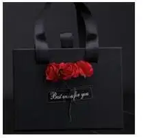 Techome крафт-бумага черный шкафчик, Подарочная коробочка пакет портативная прямоугольная Подарочная коробка с цветком Свадебная вечеринка подарочная коробка - Цвет: 10