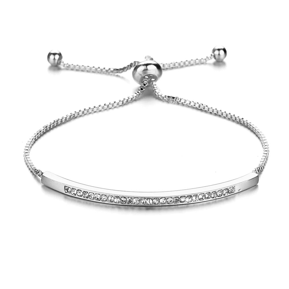 

Luxurious Crystal P Bracelet Adjustable Rhinesto Charm Bracelets for Women White AAA Cubic Zircon Bracelets Jewelry Gifts