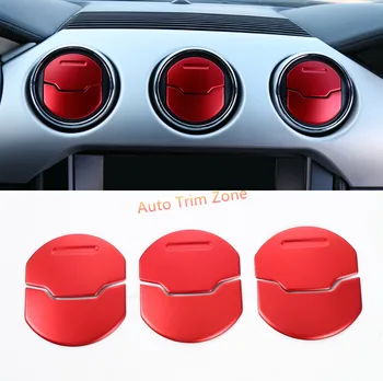 

9*Metal Matted/Blue/Red Inner Front Center Air Vent Cover Trim for Ford Mustang 2015-2017