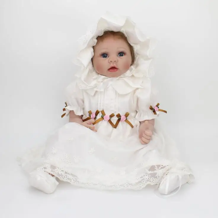 

55 cm silicone reborn babies Handmade Lifelike Baby Silicone Vinyl Boy Girl Reborn Toddler Newborn Dolls Soft Silicone Girl