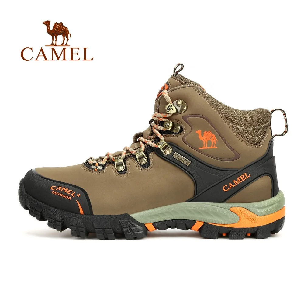 

CAMEL Outdoor Sports Hiking Shoes For Men Leather Mesh High-Top Lace-up Breathable Wear-resistant Hunting Camping Trekking Boots