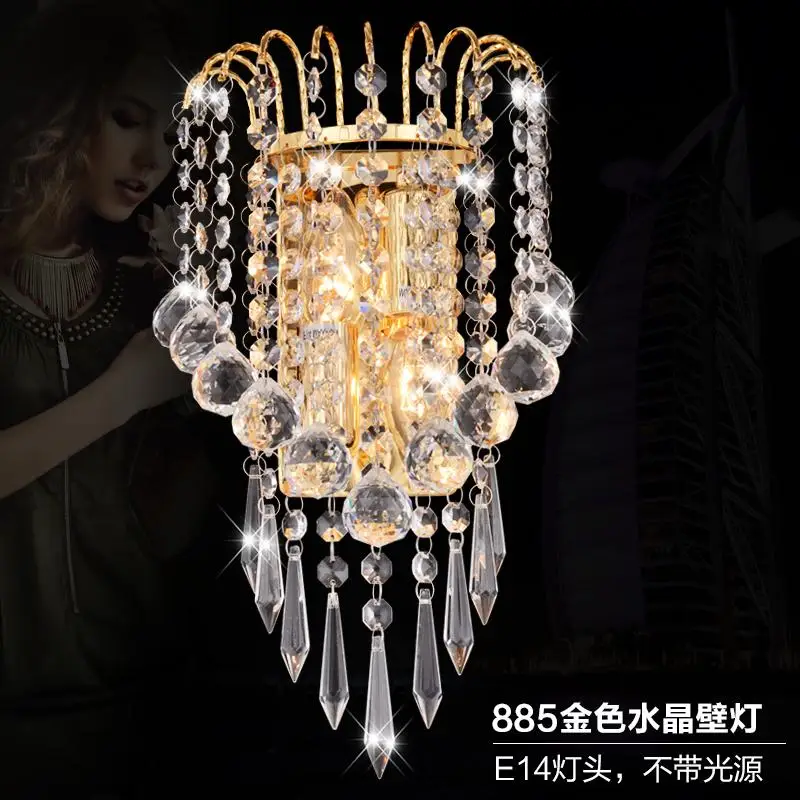 

Modern crystal lamp simple living room bedroom bedside aisle lights E14 crystal lamp