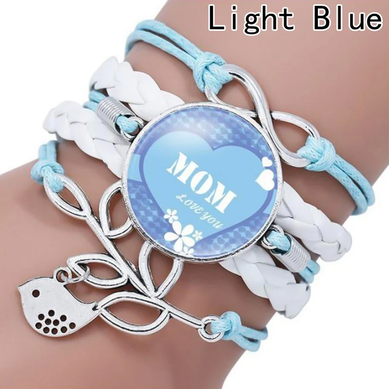 Fashion Love Leather Wrap Bracelet Best Mothers Day Gifts Jewelry Glass