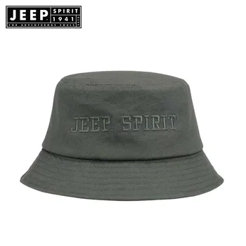 

JEEP SPIRIT Bucket Hat Women And Men Brand New Solid Color Unisex Caps Casual Cotton Embroidery Letter Fishing Hat Hip Hop Cap
