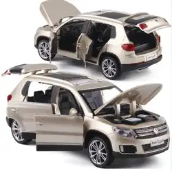 Высокая моделирования 1:32 Tiguan внедорожник сплав игрушка с инерционным механизмом модель автомобиля музыкальный мигающий шесть открыть