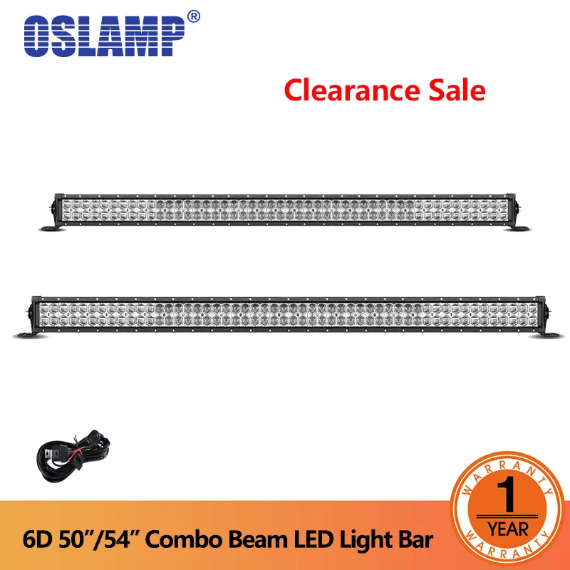 

Oslamp 50"/54" Straight Led Work Light Bar Combo Beam 6D Lens Off-Road Driving Light Car SUV PickUp 4WD Truck Led Bar DC 12V