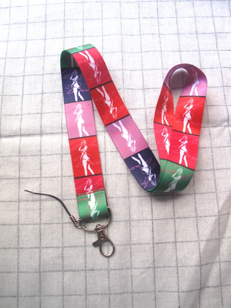 

New 1 pcs Marilyn Monroe Neck Strap Lanyard Mobile Phone Charms Key Chain ID Badge Key Chains L2
