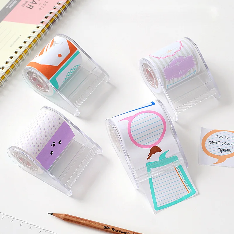 

Creative Kawaii Color Tape Note Pad Korea School Office Stationery Teak Out Note Paper Portable Post Note Tape Seat Notepad Memo