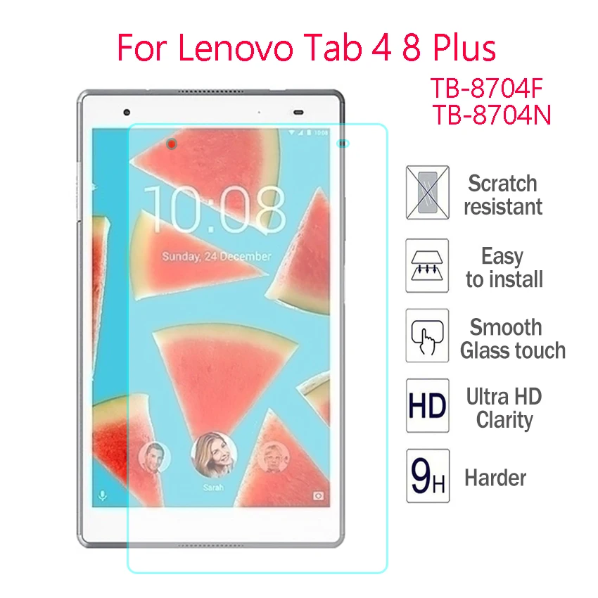 

2pcs Tempered Glass For Lenovo Tab 4 8 Plus TB-8704N TB-8704F 8'' Screen Protector 0.3mm 9H Hardness Cover Explosion proof Film