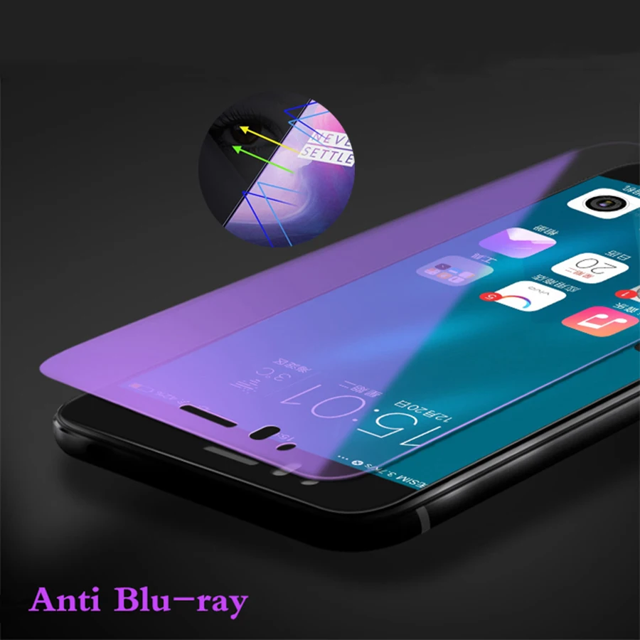 Anti UV фиолетовый голубое освещение закаленное Стекло Экран Защитная пленка для