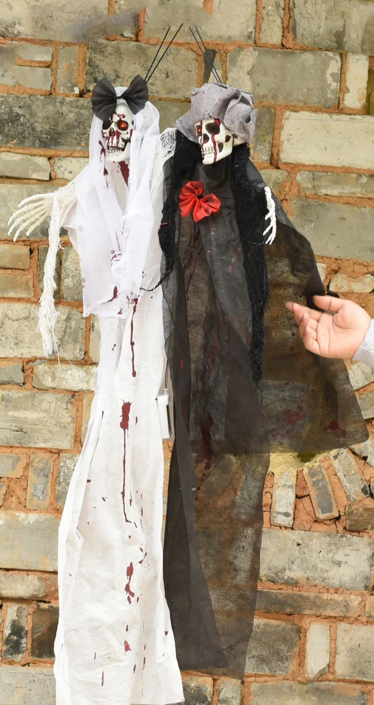 

Halloween props haunted house secret room trick decoration ghost bride scene hang decoration