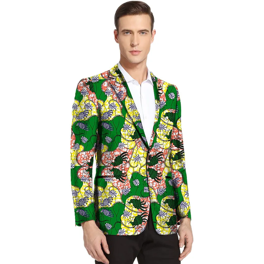 African clothes men's print blazers Ankara patterns slim fit suit jacket male blazers casual men outer coat Plus Size African clothes men's print blazers Ankara patterns slim fit suit jacket male blazers casual men outer coat Plus Size