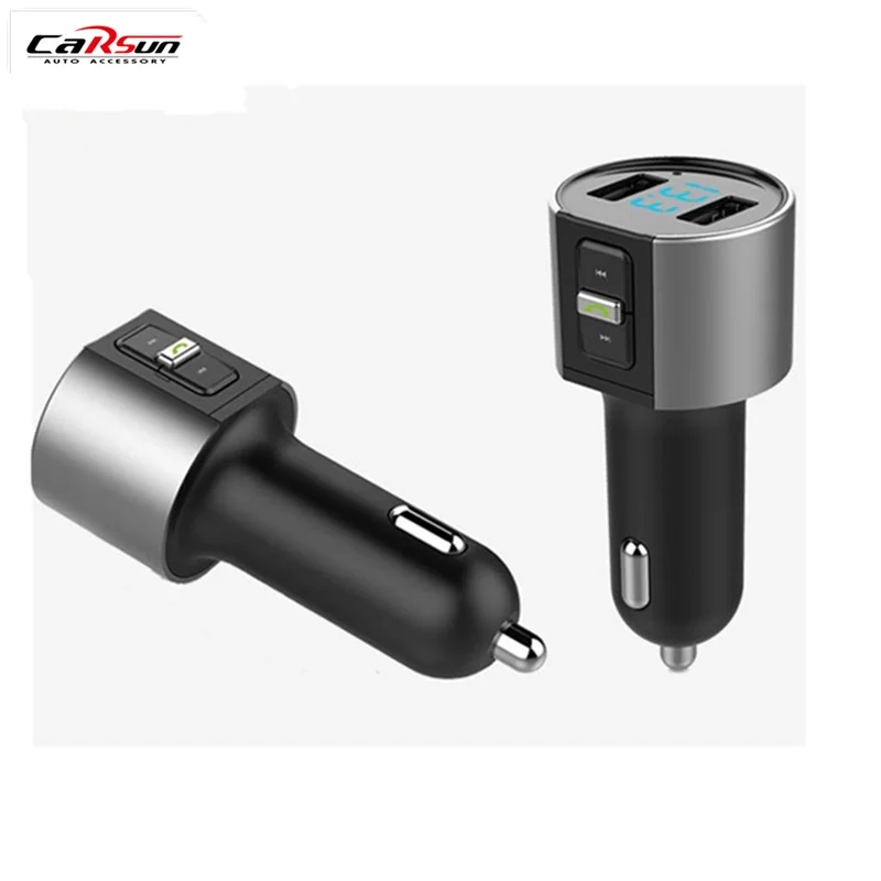 

CARSUN Bluetooth Voltage Monitoring Dual USB Quick Charge 2.0 3.0 Mobile Phone Car-charger Adapter Car Phone Cigarette Lighter