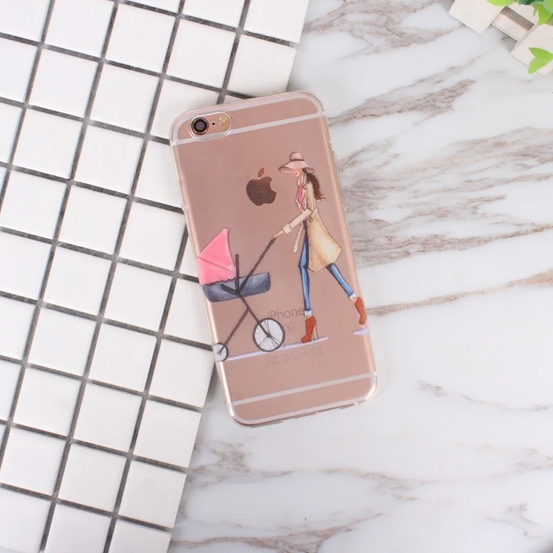 Case for iphone 5s 5 se 6 6s 7 7 plus beautiful girl Phone Cases Funda Cover Coque Clear TPU 03