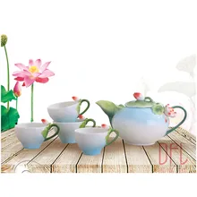 1 горшок+ 6 Чашек китайский кунг-фу кофе керамический чайный набор чайник чашка эмаль костяного фарфора чайник "Лотос" Кружка подарок на день рождения