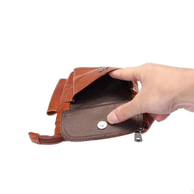 Genuine Leather Shoulder Bag Zipper Pouch Hook Loop Cover Phone Case For Huawei Honor 7A 7X 5A 5X 6A 6X Honor 6 7 8 Honor 9 V10