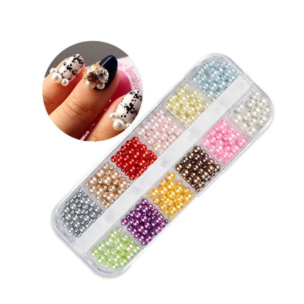

7 Styles New 12 Grids Nail Glitter Sequin Mixed Round/Star Moon/Pearl DIY Flake Nail Art Sticker Decorations