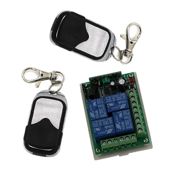 

DC 12V 24V 4CH Radio Control Switch RF Wireless Remote Control Switch 315MHZ or 433MHZ; 4Keys Transmitter ; Receiver With Cover