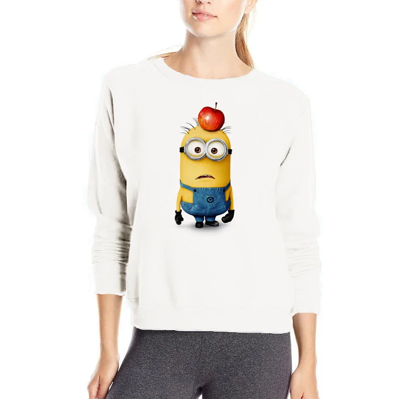 

Minions funny sweatshirt long sleeve casual pullover hoodies women original brand lovely cartoon hoodie brand cotton clothes