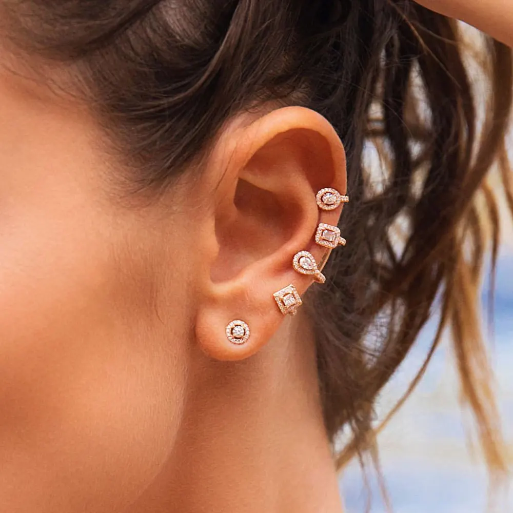 

janekelly Mismatch Marvellous AAA Cubic Zirconia A Master Piece Of Geometry-Jewelry Trend Ear Bone Cuff Earring Single Piece