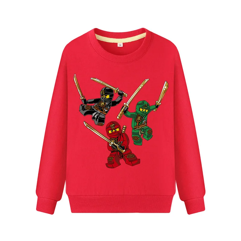 Baby Long Sleeve Cartoon 3D Funny Print Sweatshirt Boys Game Pattern Hoodies Costume Girls Cotton Clothing Children Hoodie DZ005 - Цвет: Red