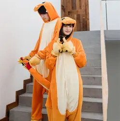 Фланель для взрослых мультфильм животных Аниме Kigurumi пижамы Огненный Дракон Прекрасный животных халат косплэй костюм для влюбленных