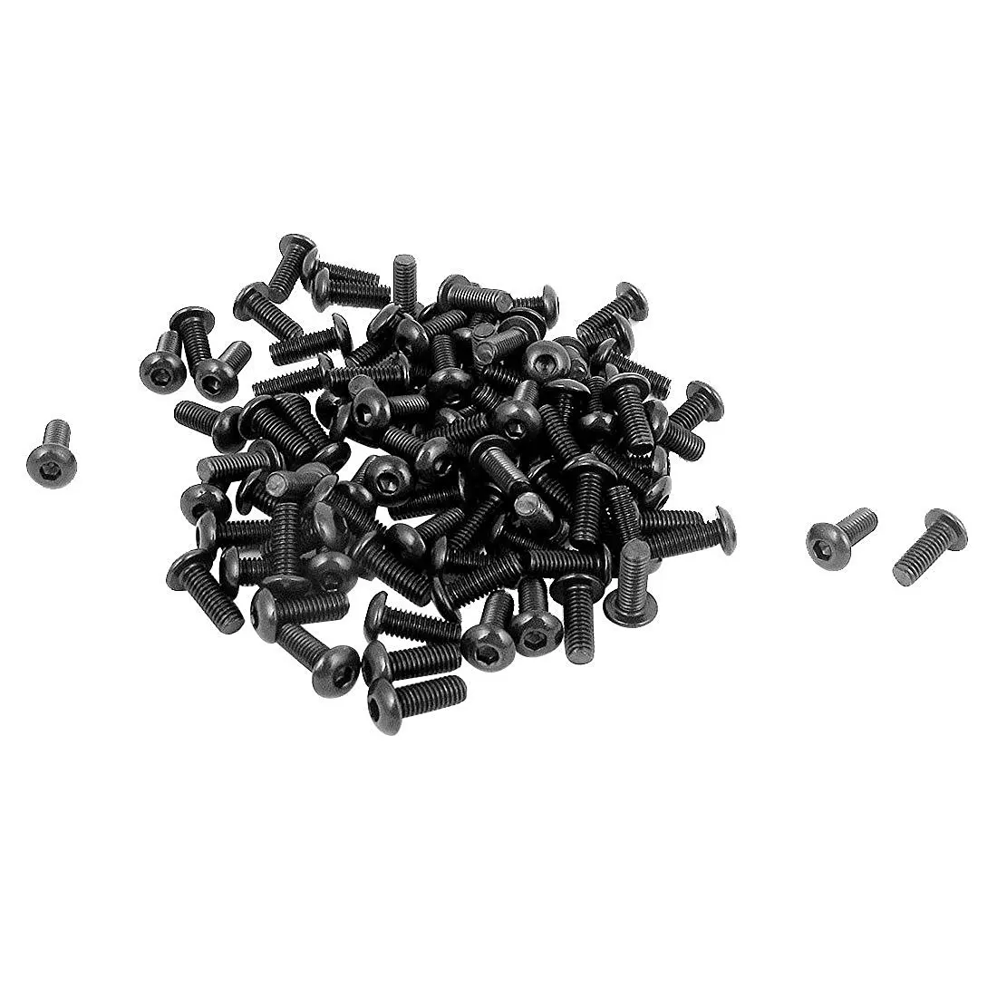 

M3 x 8mm 10.9 Alloy Steel Hex Socket Button Head Screws Black 100 Pcs