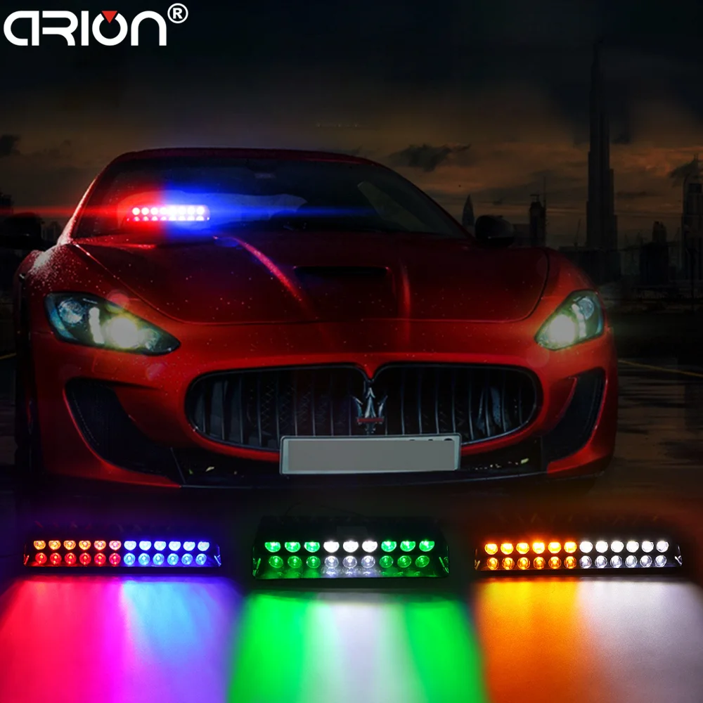 

CIRION 12 LED Car Truck Flashing Warning Signal Emergency Windshield Police Strobe Light Lamp Blue Red Yellow White 6 LED 9 LED
