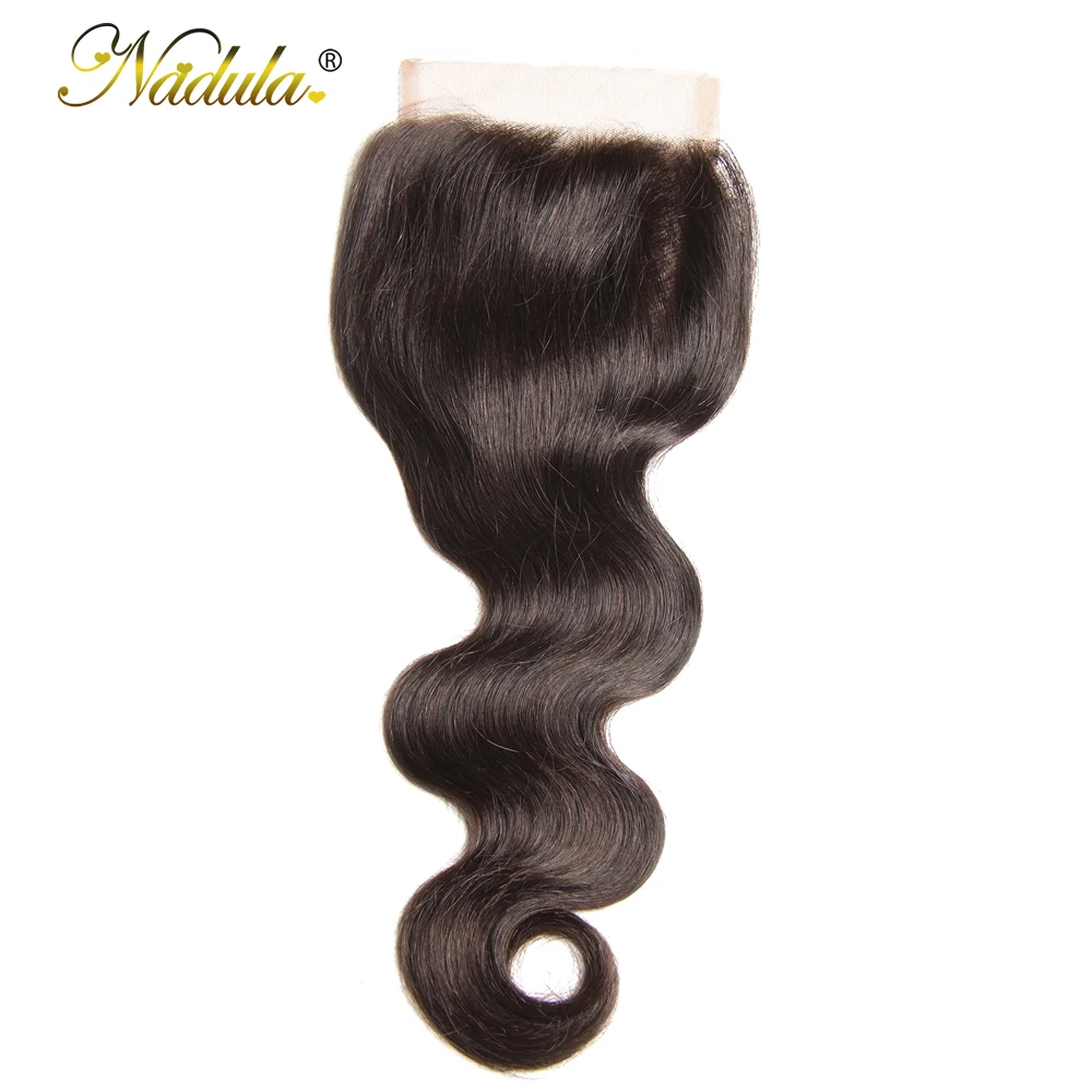 Nadula Hair Peruvian Closure Body Wave Hair 10-20inchmiddle/free Part ...