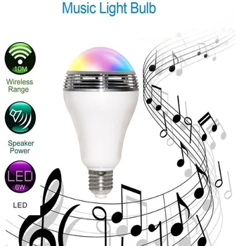 

DOITOP 6W Wireless Bluetooth Speakers Smart APP Control Dimmable RGB LED Light Music Bulb Loudspeaker Box Night Lamp B3