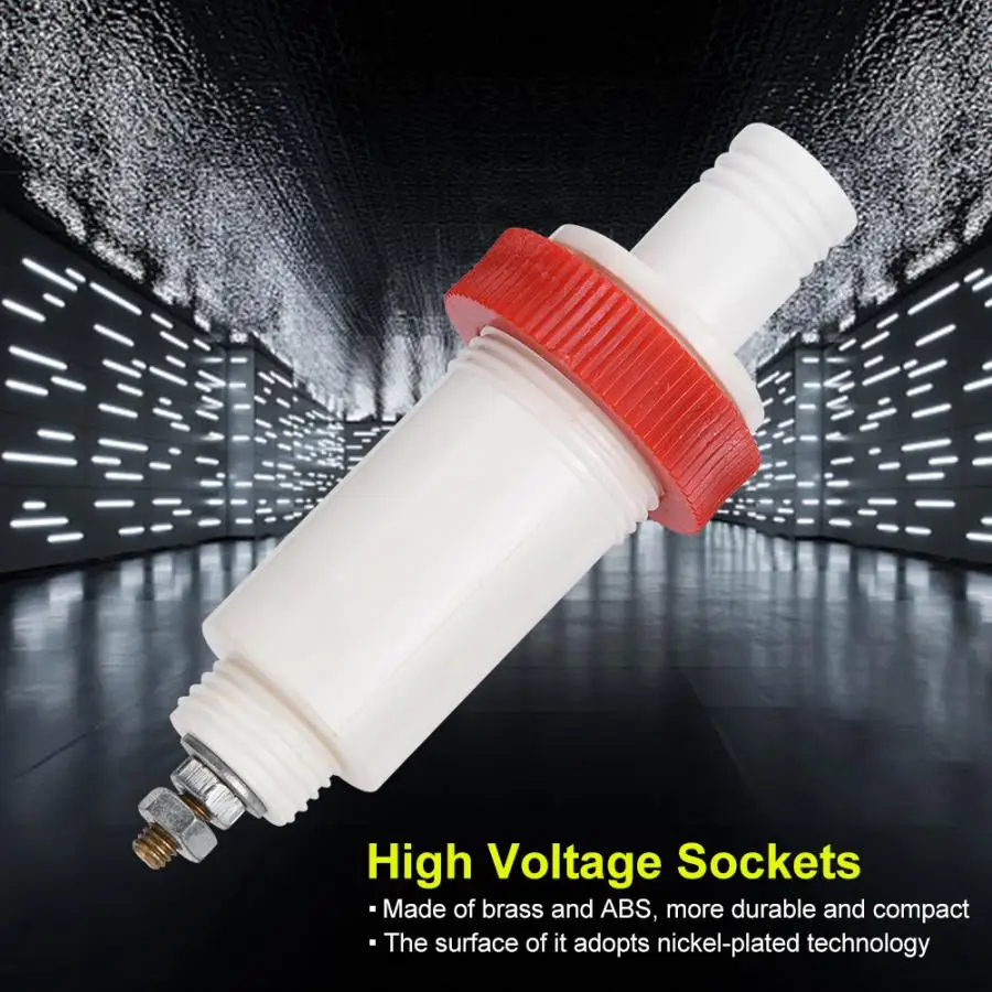 

High Voltage Socket Connectors Plugs Sockets White and Red Banana Cross Jack Sockets Lantern-type banana plug connects w/ thread