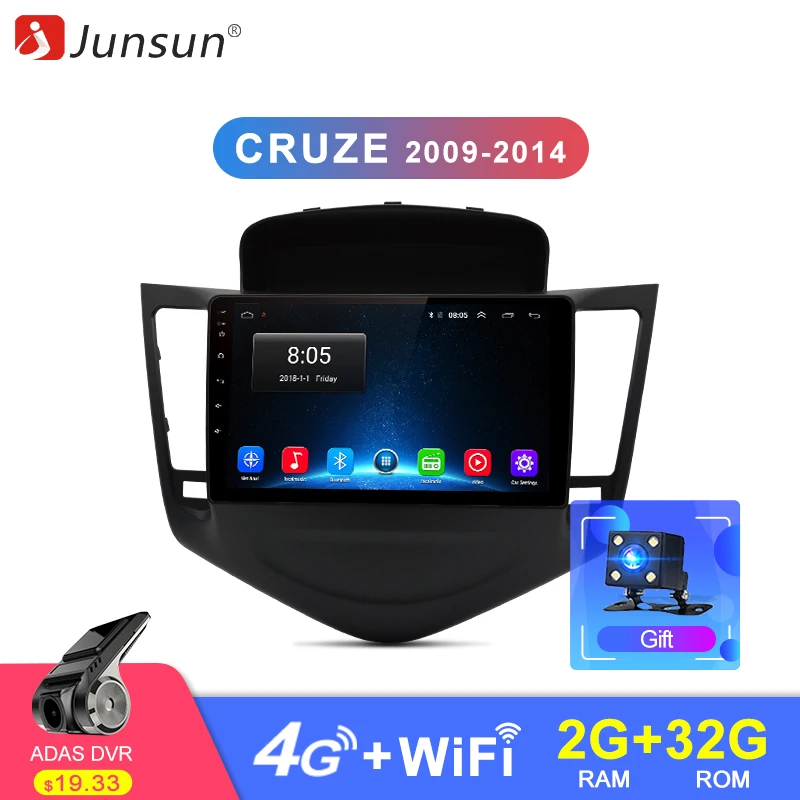 Discount Junsun 4G+64G Android 9.0 4G Car Radio Multimedia Video Player Navigation GPS WiFi 2 din For Chevrolet CRUZE 2009-2014 no DVD 0