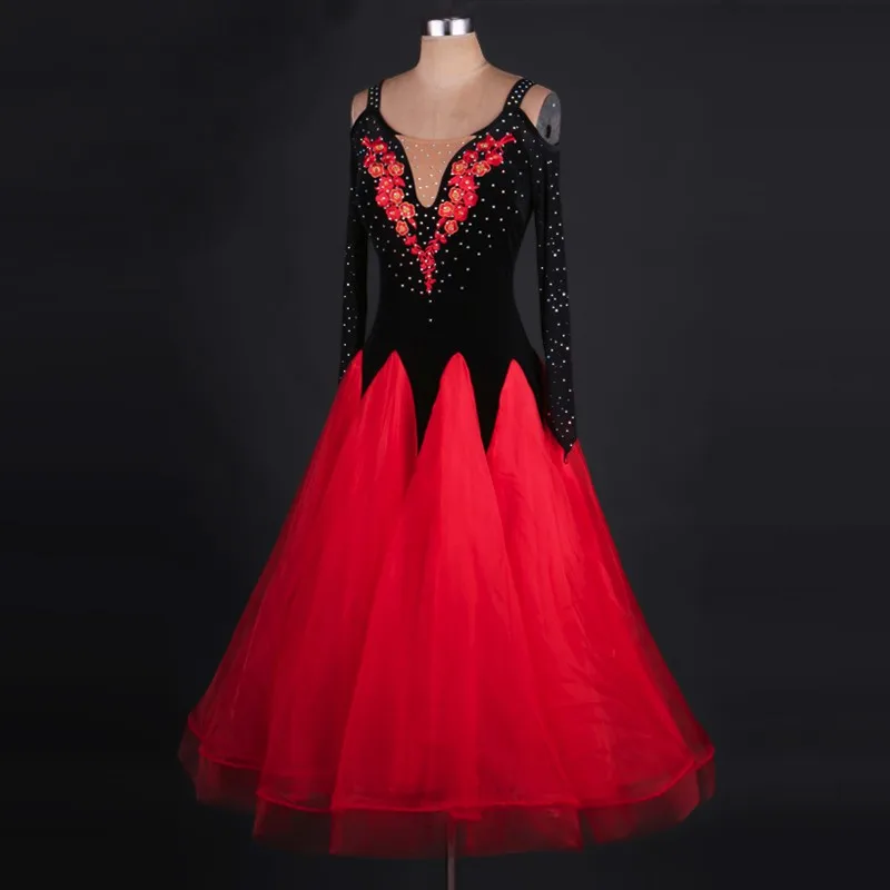 Одежда для танцев Bllroom, сексуальное элегантное бальное платье для танцев, платье с вышивкой, платье для бальных танцев, танцевальная одежда для девочек, S-4XL