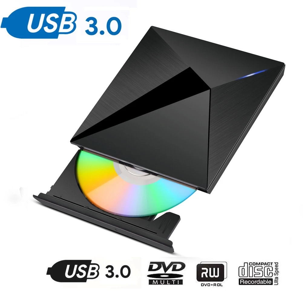 Unidad de CD DVD externa Usb 3,0 Unidad óptica portátil máquina de tallado PC ordenador portátil Macbook CD escritor CD/ quemador de reproductor de DVD Rom