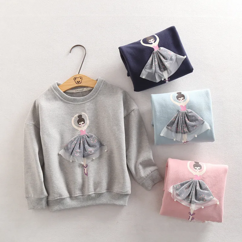 

Baby Girls T-shirt Chlidren Long Sleeve 2018 Autumn Winter Kids Tops Tees Shirt Warm Fleece Cotton Sweatshirts For Girls Clothes