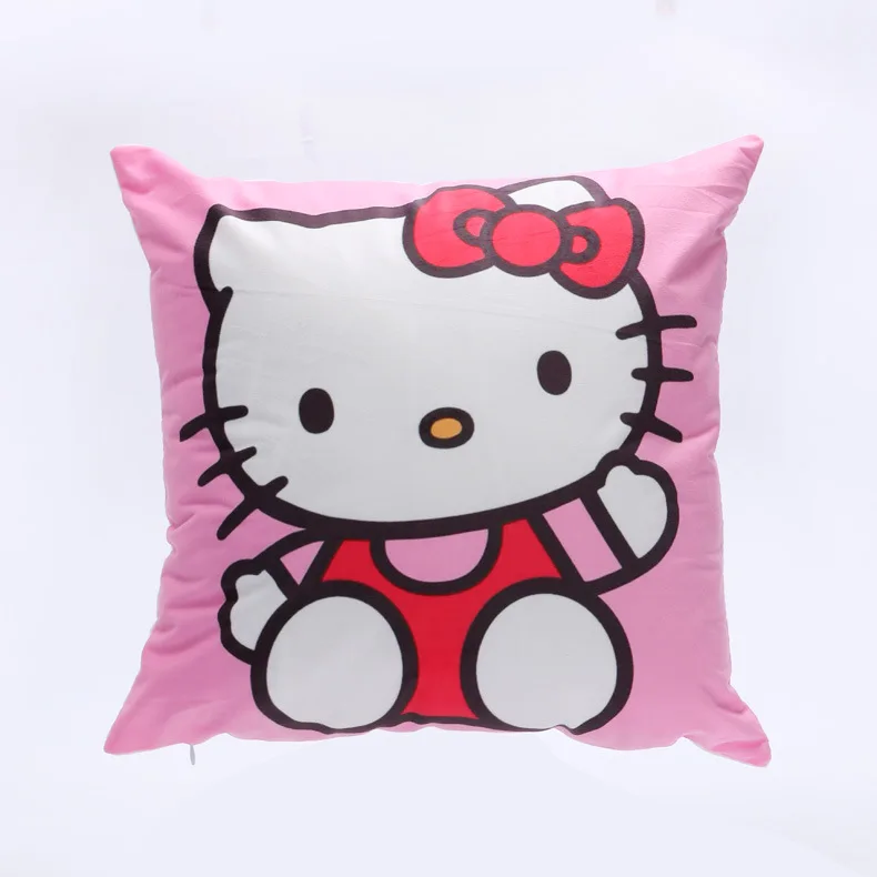 Домашний чехол для подушки, текстильная подушка с квадратным рисунком из мультфильма, милый модный персональный чехол для подушки hello kitty, плюшевый чехол для подушки