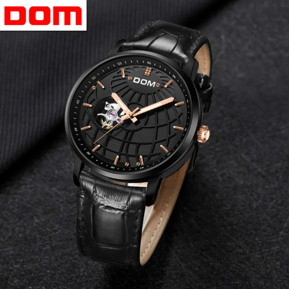 

Luxury DOM Watches Men Mechanical Watch Business Leather Strap Zegarek Meski Luminous Hands Automatic Wristwatches Relojes 2018