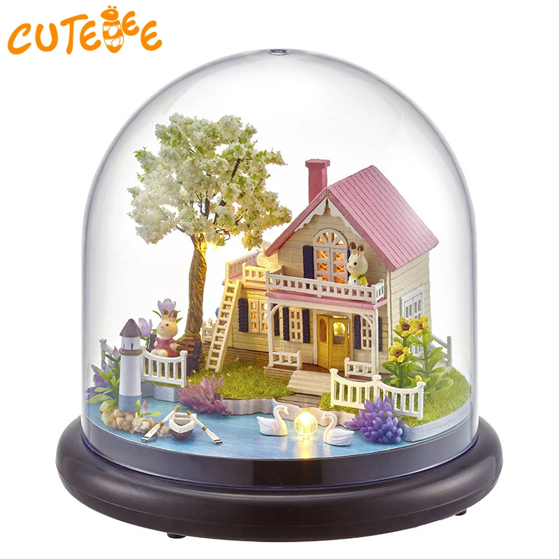 CUTEBEE Doll House Miniature DIY Dollhouse With Furnitures Wooden House font b Toys b font For