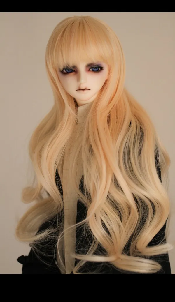 BJD куклы парики длинные вьющиеся абрикосовые желтые волосы парики для 1/3 BJD DD SD дядя Кукла Высокая температура Синтетические парики