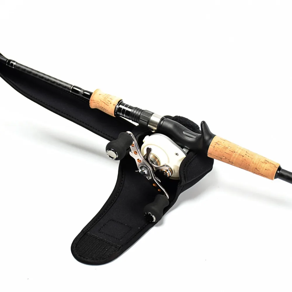 SF Fishing Rod Sleeve Cover Casting Rod Socks Black Two in one Baitcaster Reel Cover Protector and Reel Combo Tools