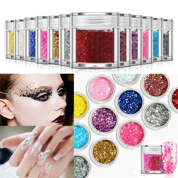 

12 Color Available Nail Art Glitter Shinny Dipping Powder Dust Sequins Decor Nail Dip Powder For UV Gel Acrylic Tips Hot Sale