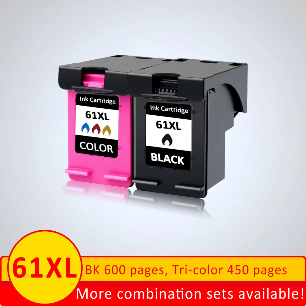 XiangYu 2 чернильные картриджи PK совместимый для HP 61 XL Envy 4500 4504 5530 Officejet 2620 4630