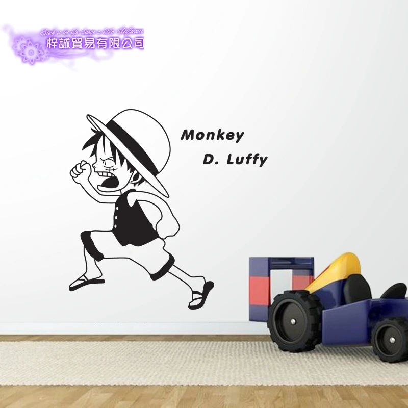 DCTAL ONE PIECE Luffy Decal Japanese Cartoon Wall Sticker Vinyl Decal Decor Home Decorative Decoration