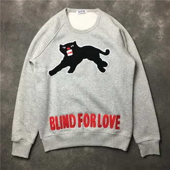 

New 19ss Men Embroidered Tiger Blind For Love leopard Hoodies Hoody hooded Sweatshirts velvet Cotton Drake Thick Fleece #E149