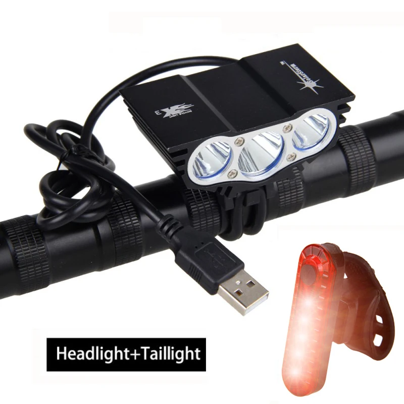 Cheap USB 10000LM LED Bike Headlamps3XT6  LED Bike Light  Front Handlebar Torch +Rechargeable 4x18650 Battery+Charger 0