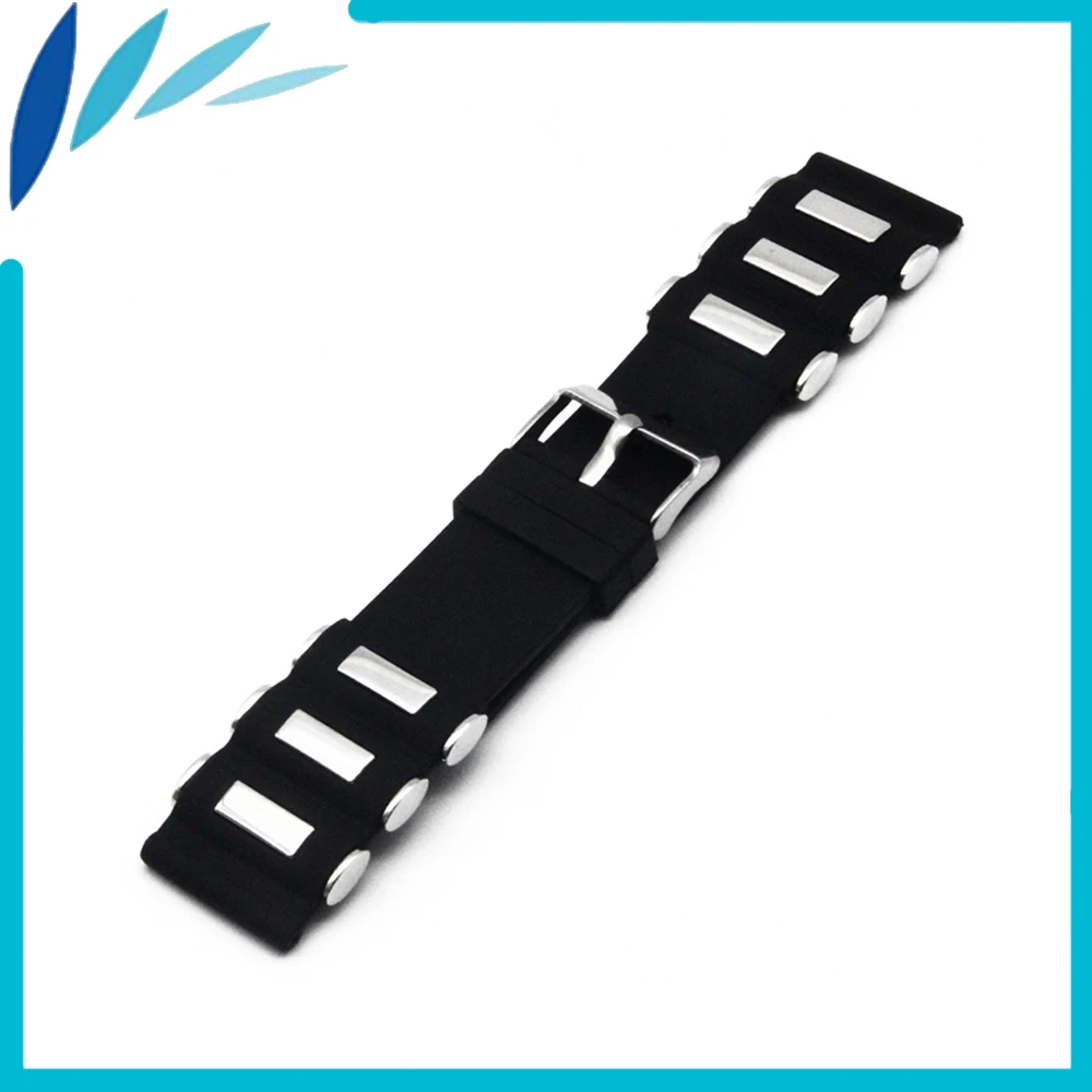 Silicone Rubber Watch Band 22mm 24mm for Breitling Stainless Steel